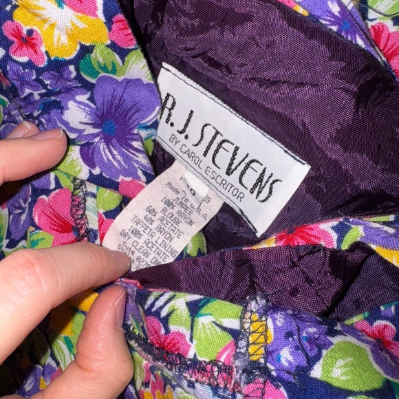 Vintage R.J. Stevens floral button down jumper dress - Picture 4 of 10